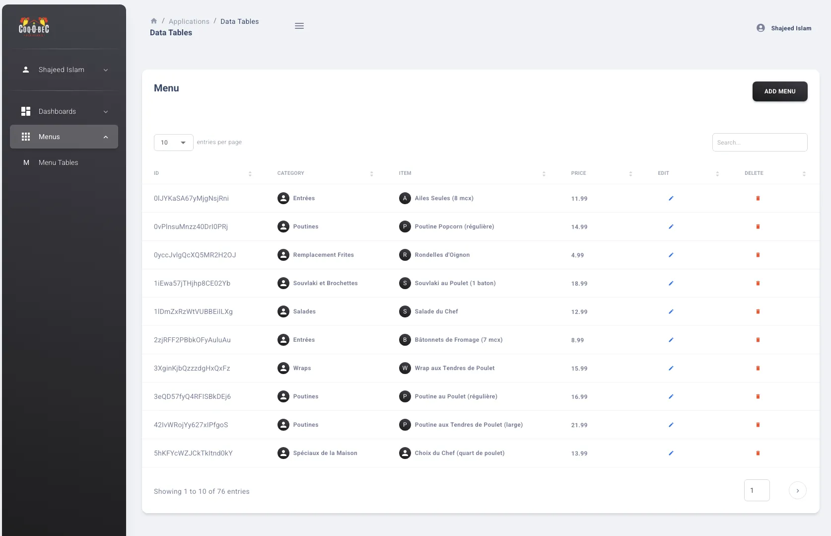 Admin Portal Coq-O-Bec